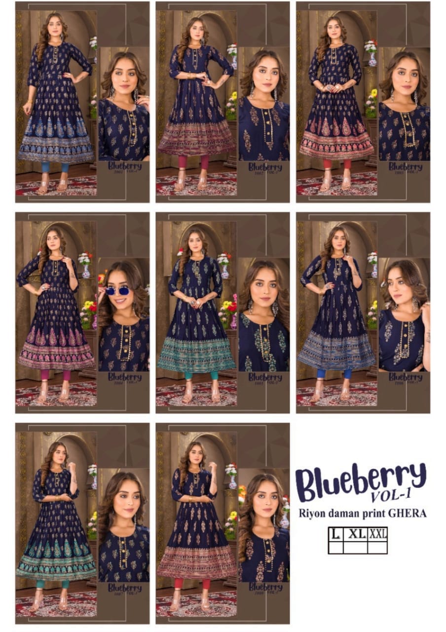 Blueberry Vol 1 Exclusive Designer Wear Wholesale Anarkali Kurtis
